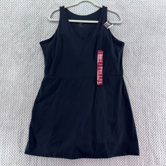 Gap Fit Dress Womens Xl Black Active Tank V-Neck Sleeveless Padded Shelf Bra - Picture 1 of 14